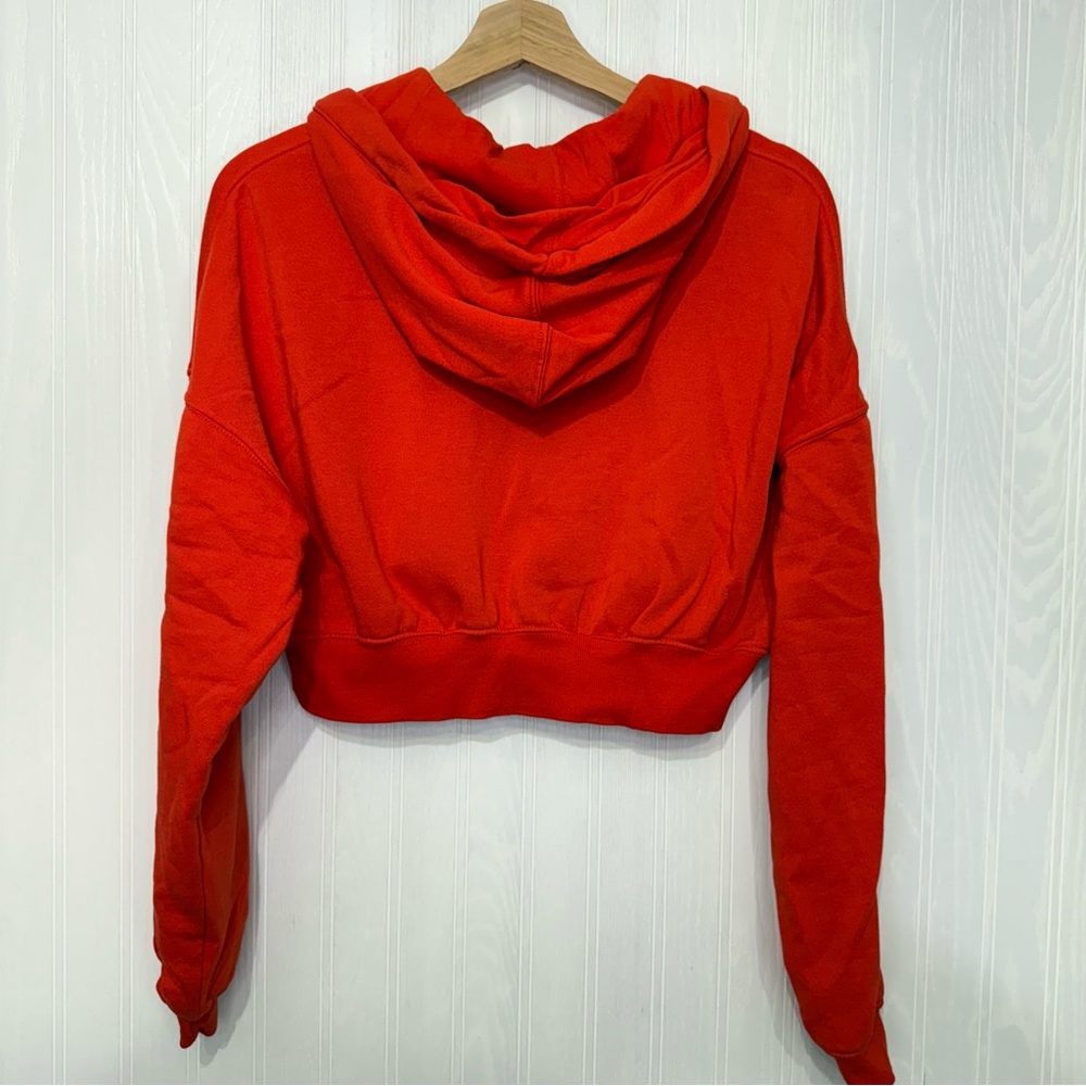 Divided H & M Cropped zip up orange sweatshirt hoodie jacket size M - Picture 5 of 7